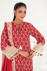 3 Piece Embroidered Khaddar Suit with Net Dupatta CN-52006