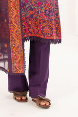 3 Piece Embroidered Khaddar Suit with Net Dupatta CN-52007