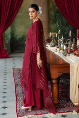 3 Piece Schiffli Embroidered Lawn Suit with Sequins Neckline and Net Dupatta FE-52015