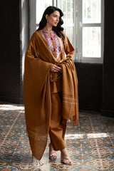 3 Piece Embroidered Khaddar Suit with Pashmina Shawl AP-52019