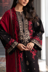 3 Piece Embroidered Khaddar Suit with Pashmina Shawl AP-52013