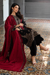 3 Piece Embroidered Khaddar Suit with Pashmina Shawl AP-52013