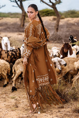 3 Piece Unstitched Embroidered Pashmina Suit with Embroidered Shawl AP-52004