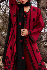 3 Piece Unstitched Embroidered Pashmina Suit with Embroidered Shawl and Chalk Border AP-52005