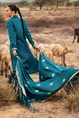 3 Piece Unstitched Embroidered Pashmina Suit with Embroidered Shawl AP-52010