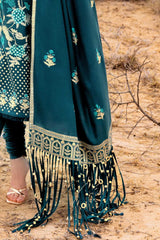 3 Piece Unstitched Embroidered Pashmina Suit with Embroidered Shawl AP-52010