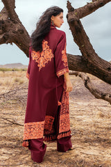 3 Piece Unstitched Embroidered Pashmina Suit with Embroidered Shawl AP-52011