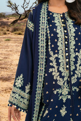 3 Piece Unstitched Embroidered Pashmina Suit with Embroidered Shawl and Pallu AP-52012