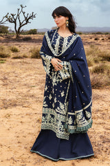 3 Piece Unstitched Embroidered Pashmina Suit with Embroidered Shawl and Pallu AP-52012