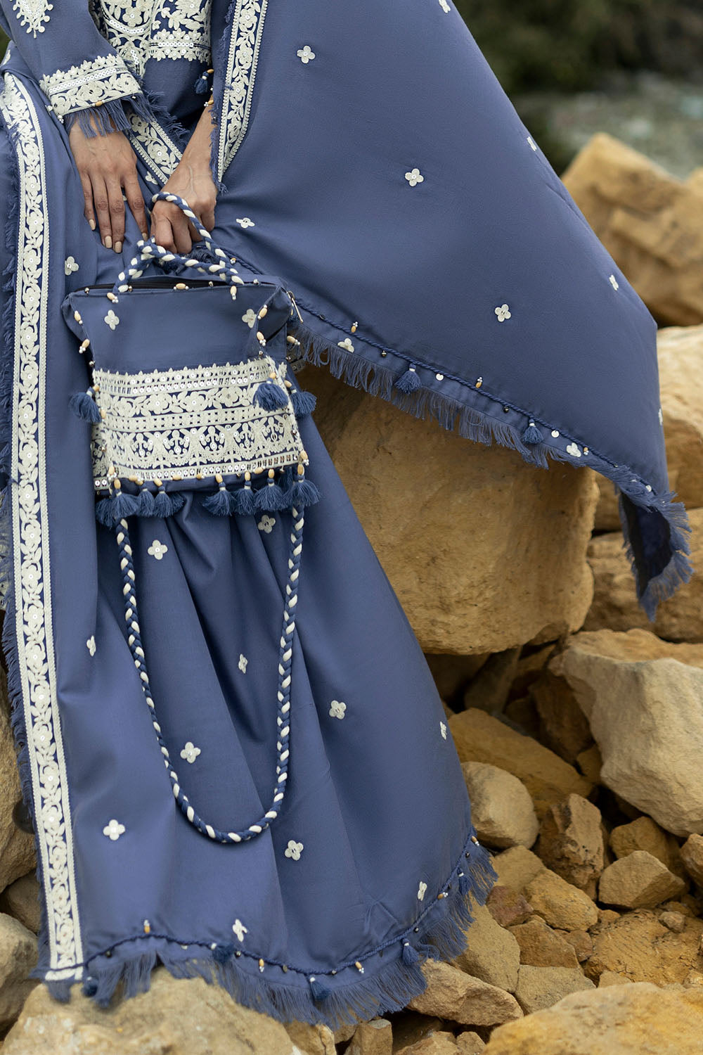 3 Piece Embroidered Pashmina Suit with Embroidered Pashmina Dupatta