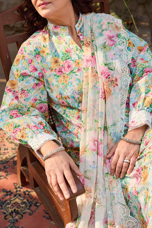 3 Piece Embroidered Printed Lawn Suit with Embroidered Printed Chiffon Dupatta BM-62024