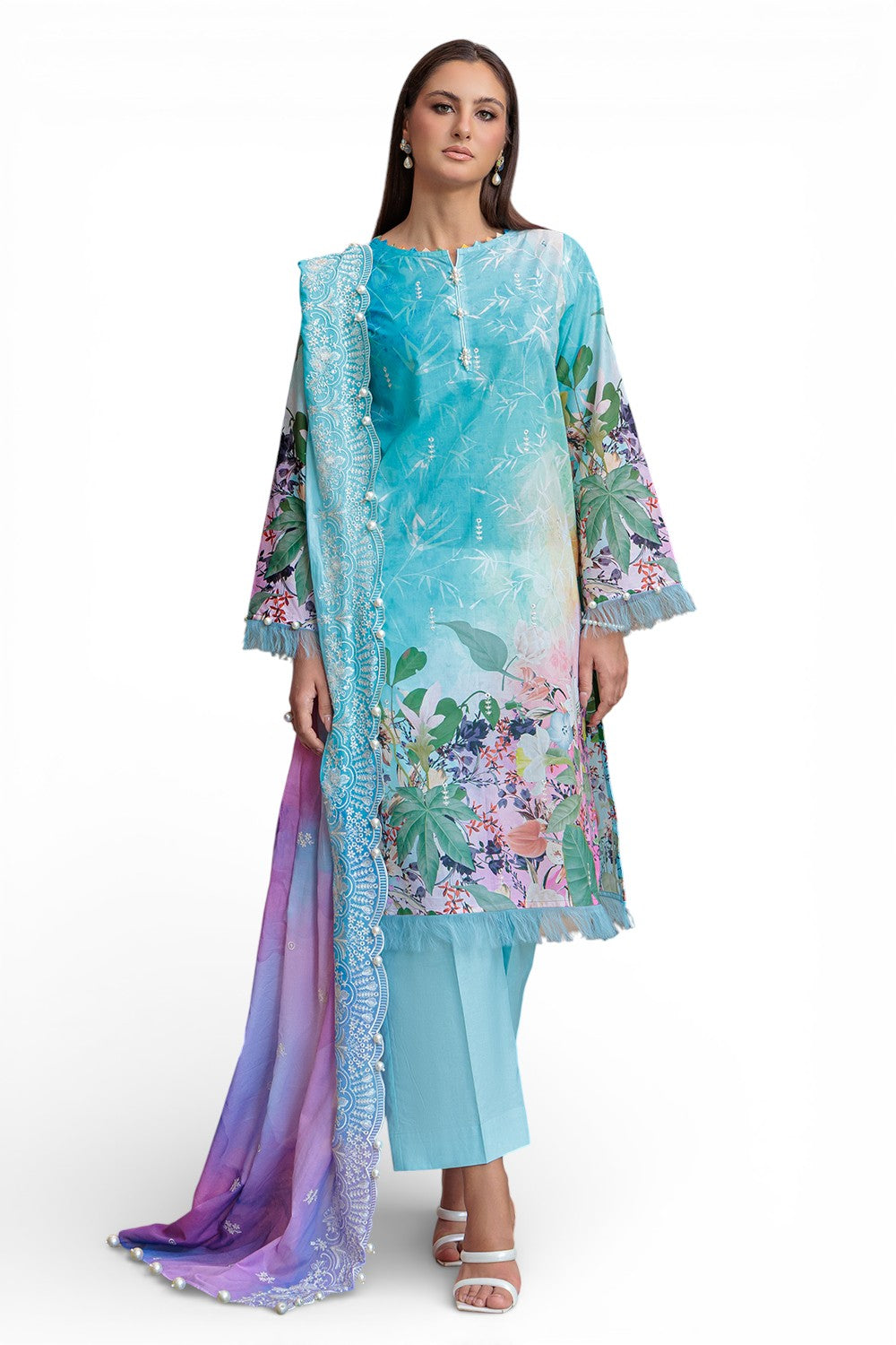 3 Piece Embroidered Printed Lawn Suit with Dupatta CL-52332