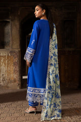 3 Piece Embroidered Lawn Suit with Embroidered Printed Denting Dupatta and Embroidered Trouser Border DN-62023