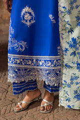 3 Piece Embroidered Lawn Suit with Embroidered Printed Denting Dupatta and Embroidered Trouser Border DN-62023