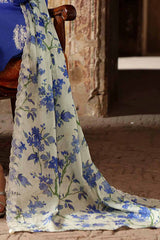 3 Piece Embroidered Lawn Suit with Embroidered Printed Denting Dupatta and Embroidered Trouser Border DN-62023