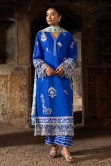 3 Piece Embroidered Lawn Suit with Embroidered Printed Denting Dupatta and Embroidered Trouser Border DN-62023