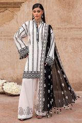 3 Piece Lacquer Printed Lawn Suit with Embroidered Lacquer Printed Denting Dupatta and Printed Trouser DN-62025