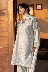 3 Piece Schiffli Embroidered Lawn Suit with Embroidered Lacquer Printed Dupatta DN-52033
