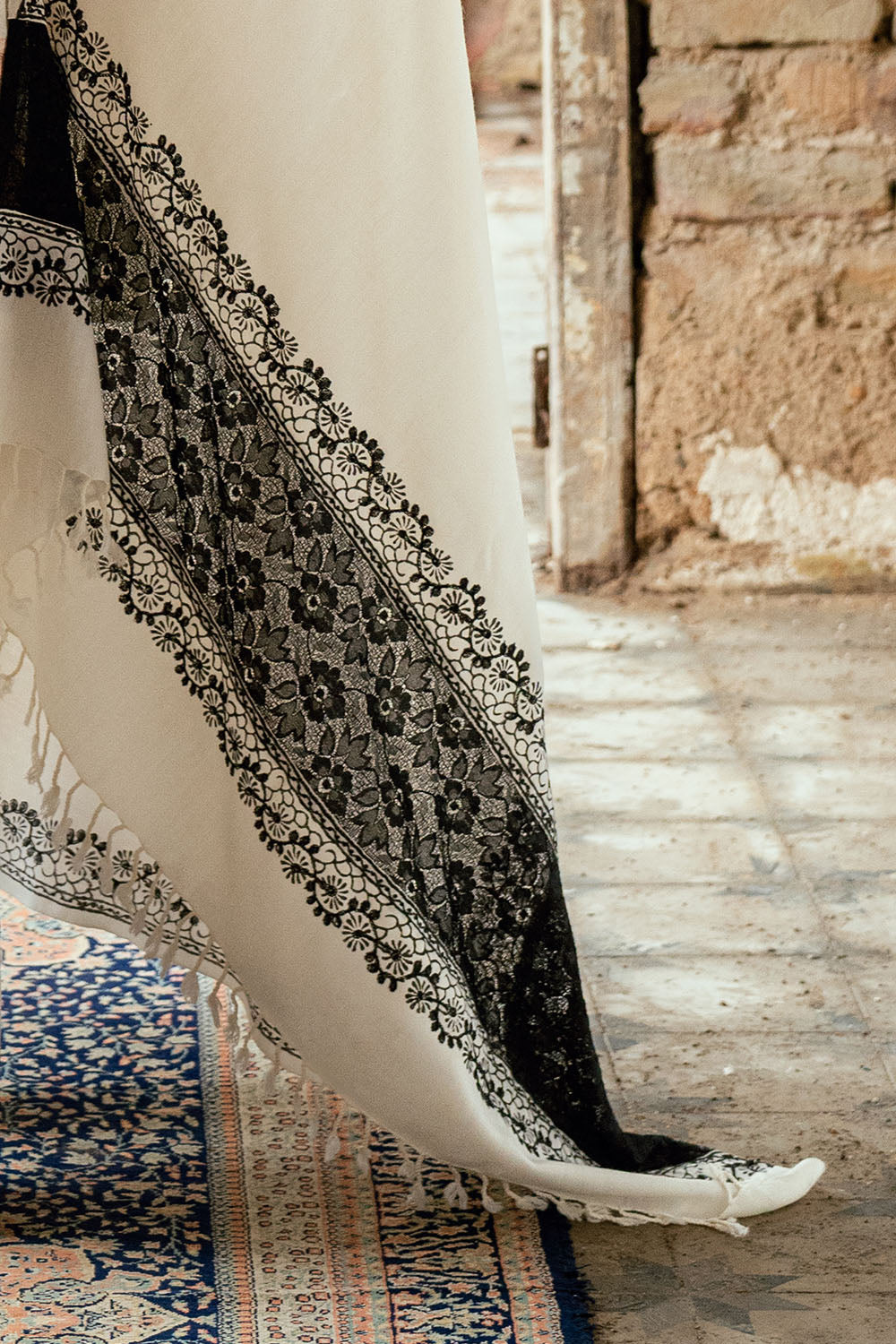 3 Piece Embroidered Lacquer Printed Pashmina Suit with Embroidered Khaddar Shirt and Trouser AP-52015