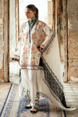 3 Piece Embroidered Lacquer Printed Pashmina Suit with Embroidered Khaddar Shirt and Trouser AP-52015