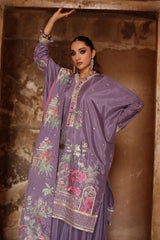 3 Piece Embroidered Raw Silk Suit with Dupatta SP-52055