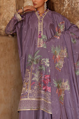 3 Piece Embroidered Raw Silk Suit with Dupatta SP-52055