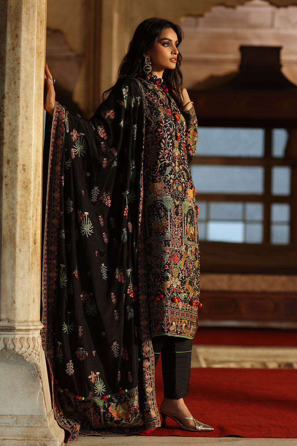 3 Piece Embroidered Raw Silk Suit with Dupatta SP-52057