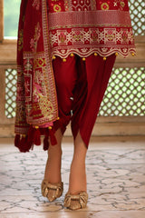 3 Piece Embroidered Raw Silk Suit with Dupatta SP-52058
