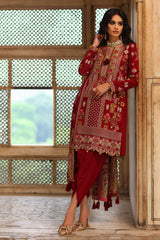 3 Piece Embroidered Raw Silk Suit with Dupatta SP-52058