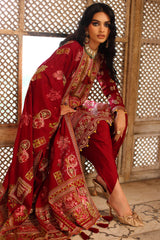 3 Piece Embroidered Raw Silk Suit with Dupatta SP-52058