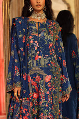 3 Piece Embroidered Raw Silk Suit with Side Panels and Dupatta SP-52059
