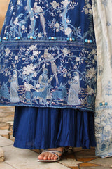 3 Piece Embroidered Raw Silk Suit with Side Panels and Dupatta SP-52060