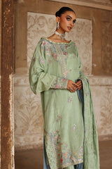 3 Piece Embroidered Raw Silk Suit with Dupatta SP-52061