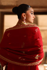 3 Piece Embroidered Raw Silk Suit with Lace and Dupatta SP-52062