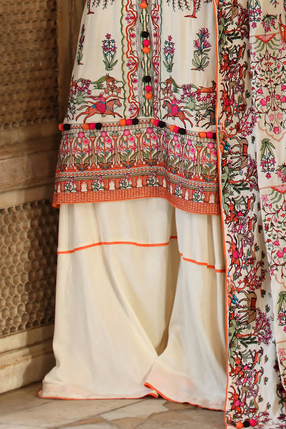 3 Piece Embroidered Raw Silk Suit with Dupatta SP-52063