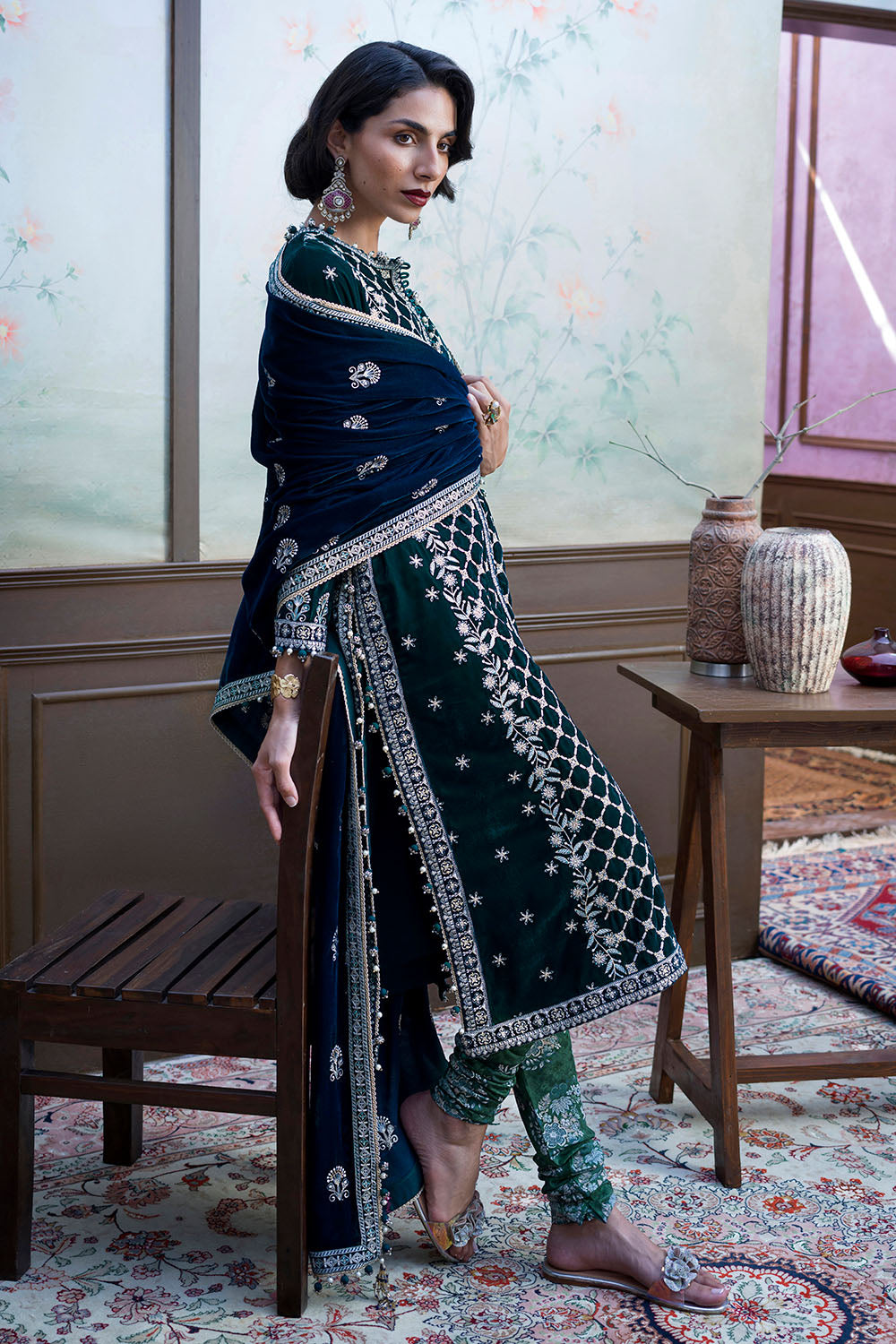 3 Piece Embroidered Suit