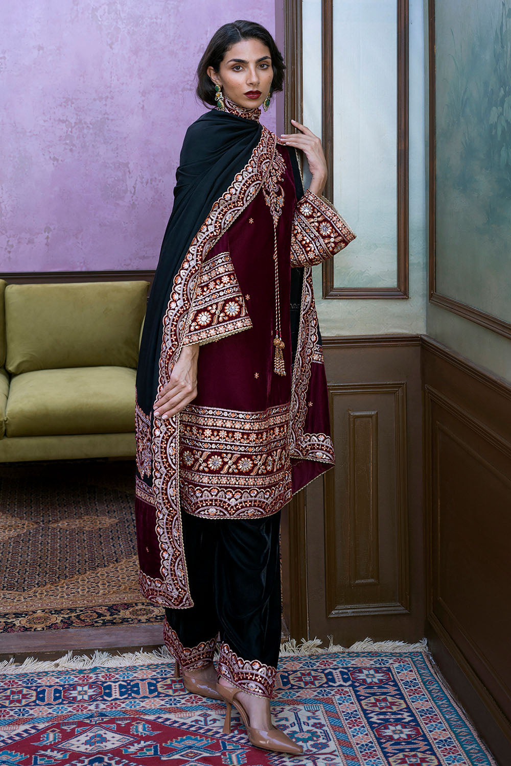 3 Piece Embroidered Suit