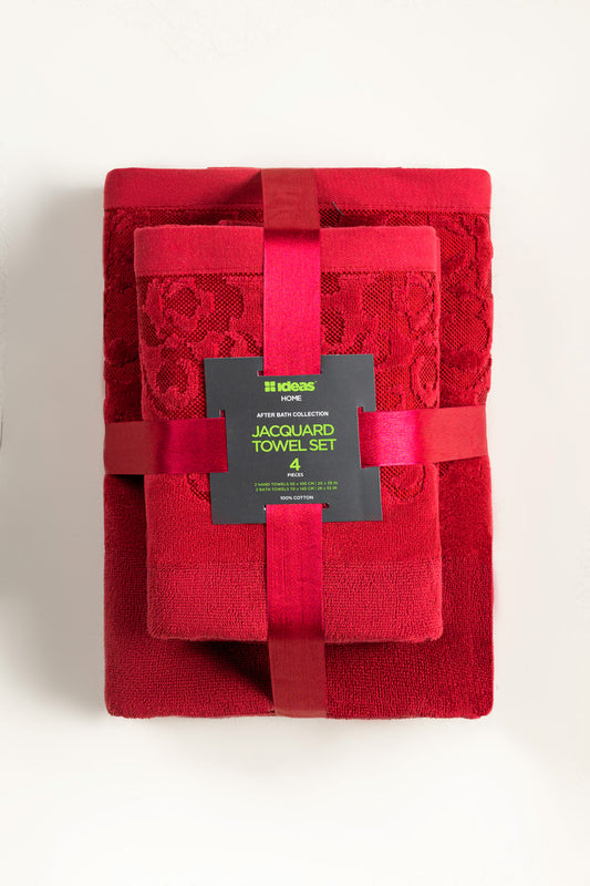 Fire Jacquard 4pcs Towel Set