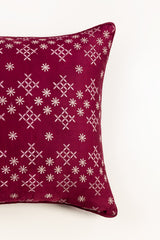 Floral Tile Embroidered Cushion Cover