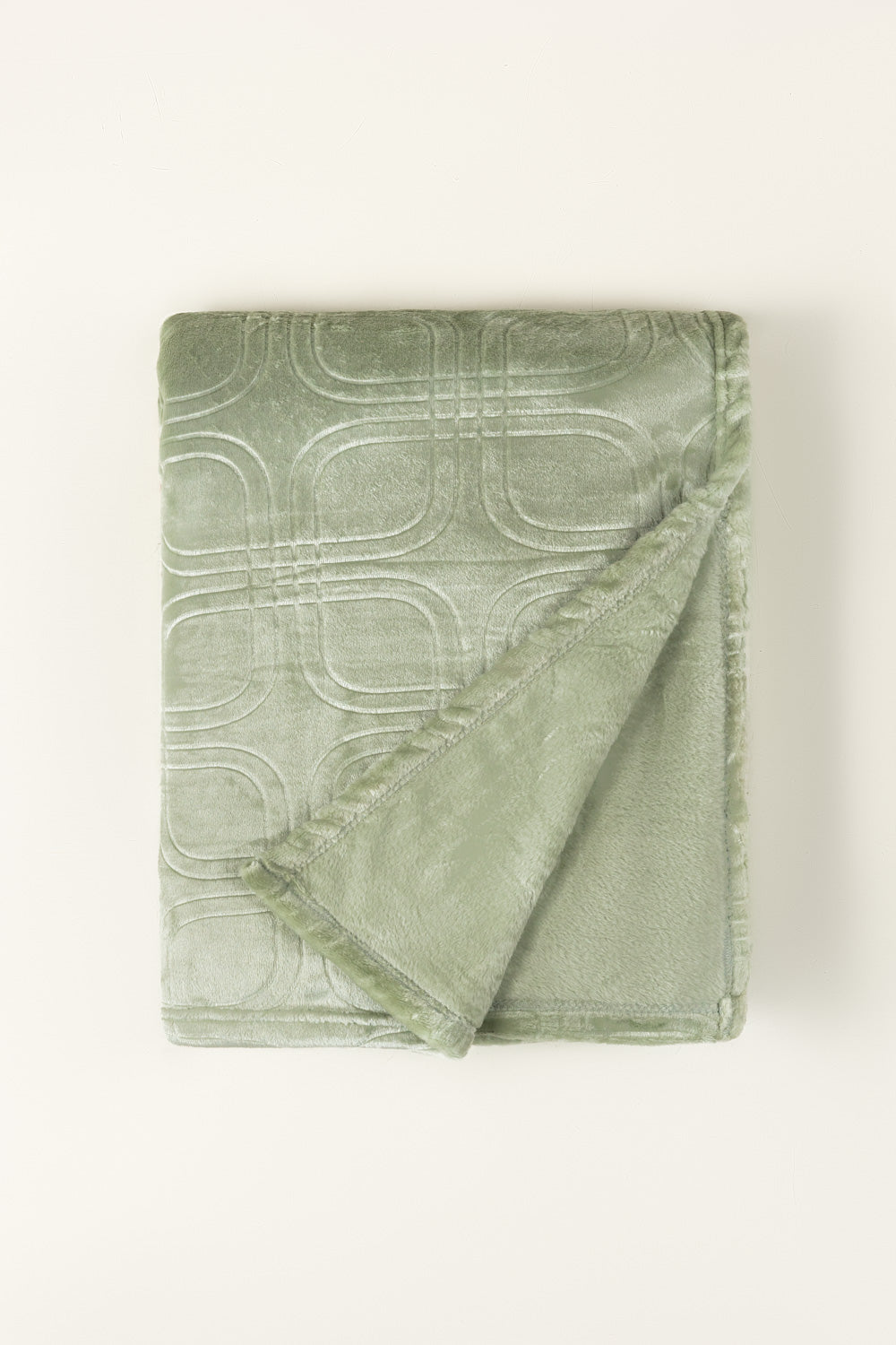 Fog Green Embossed Single Ply Fleece Throw