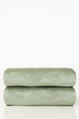 Fog Green Embossed Single Ply Fleece Throw