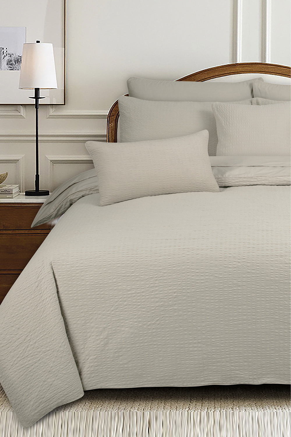 French Oak T-150 Seersucker Quilt Cover Set