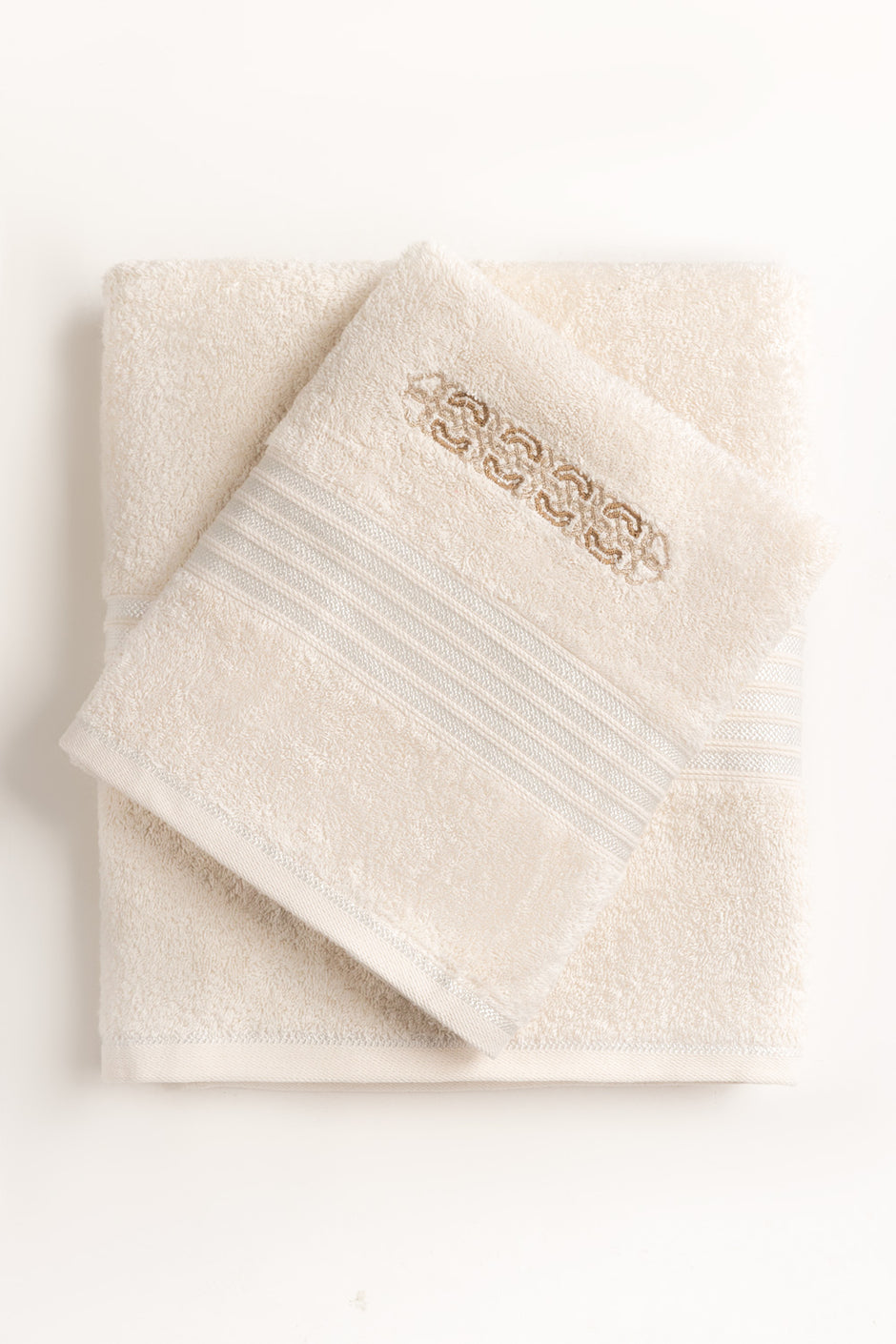 Frost Beige Embroidered Towel