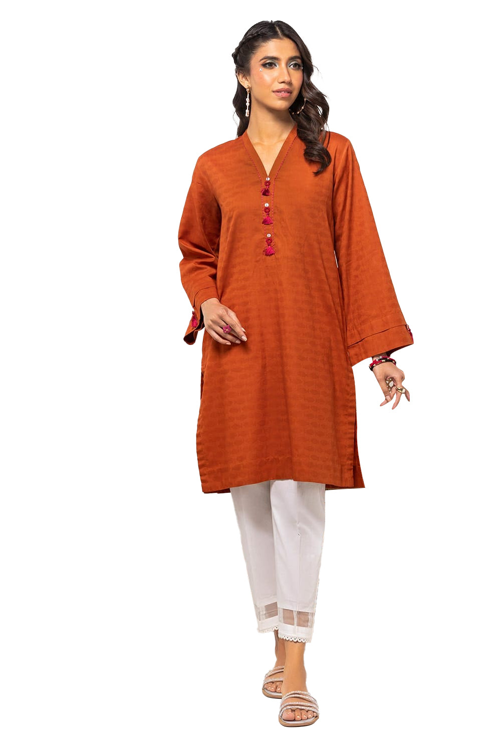 Dobby Dyed Embellished Shirt GLS-24-09