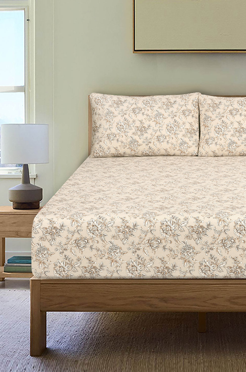 Gardenia Bloom T-200 Fitted Sheet Set