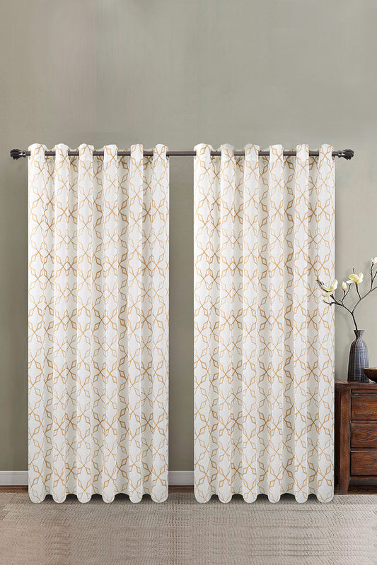 Ginger Root Embroidered Curtain