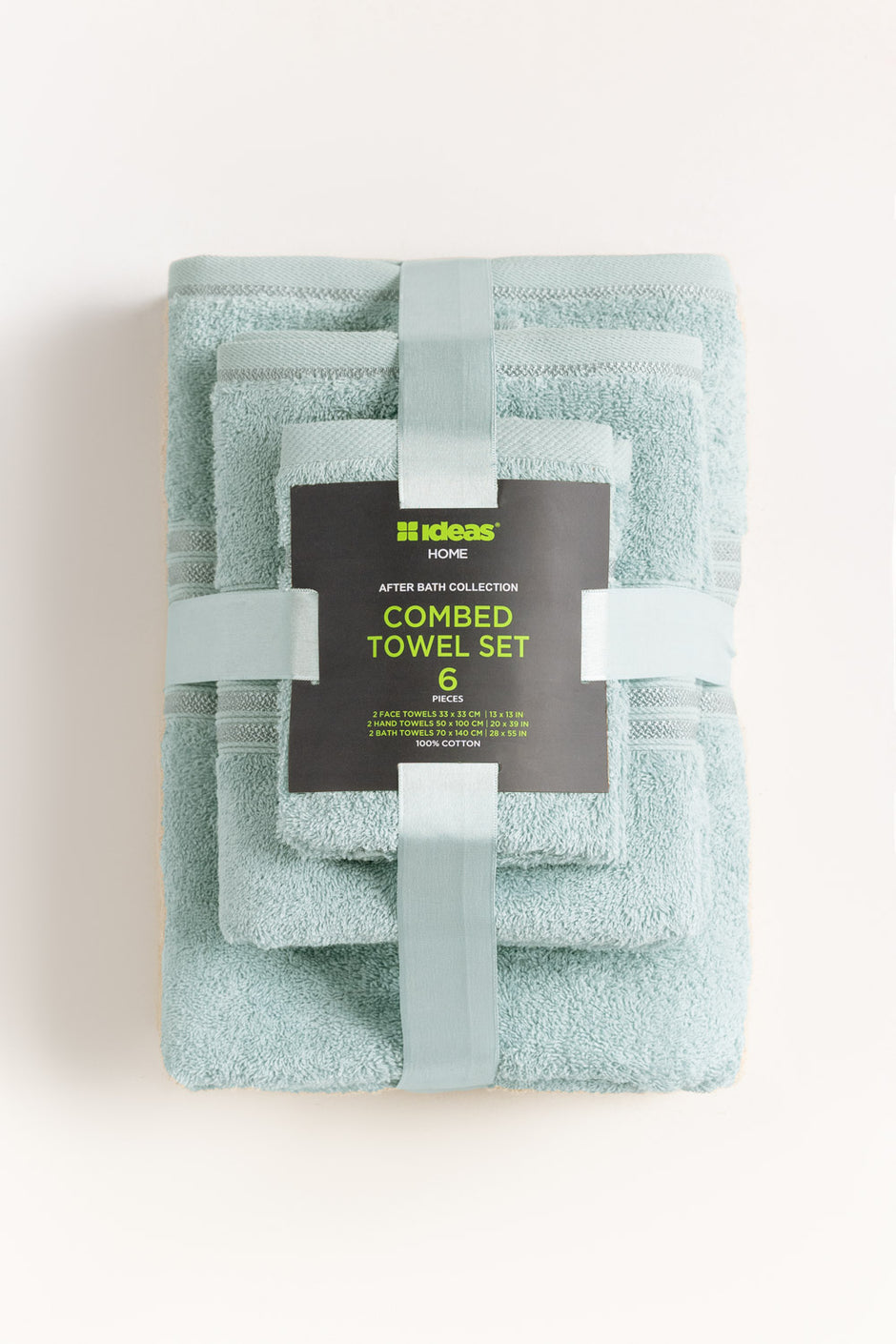 Glass Blue 6Pcs Combed  Towel Set