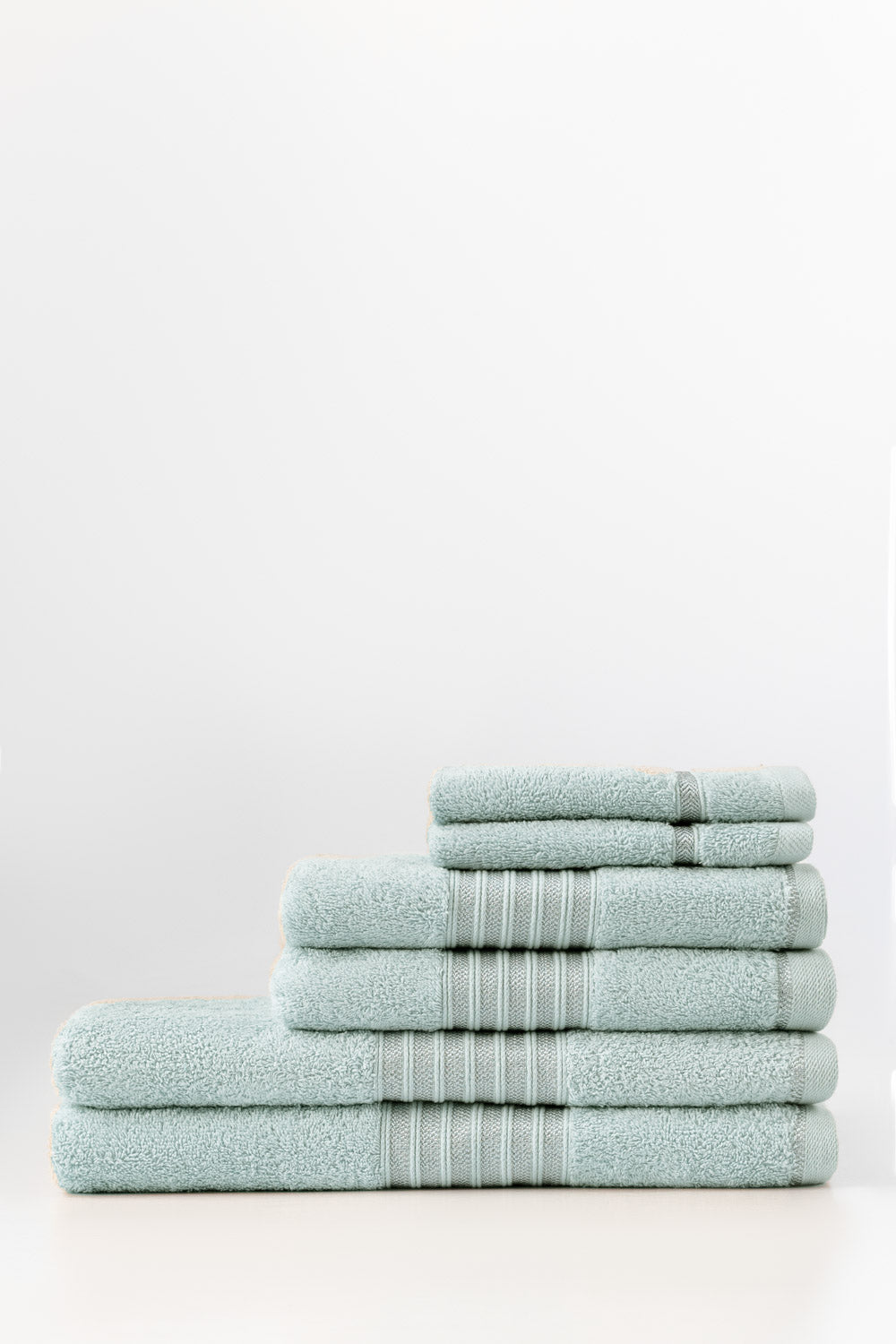 Glass Blue 6Pcs Combed  Towel Set