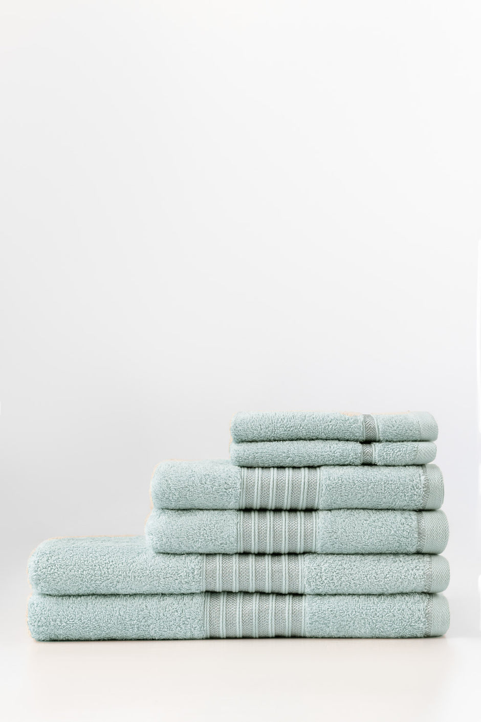 Glass Blue 6Pcs Combed  Towel Set