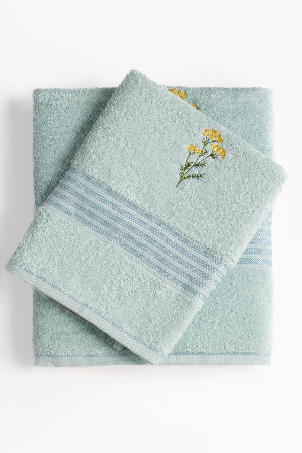 Glass Blue Embroidered Towel